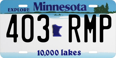 MN license plate 403RMP