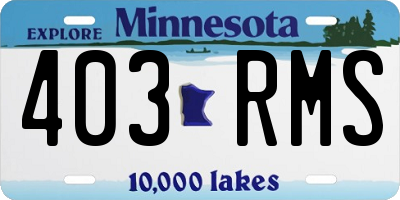 MN license plate 403RMS