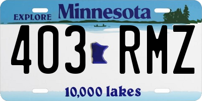 MN license plate 403RMZ