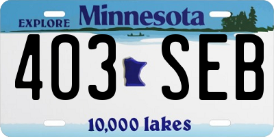 MN license plate 403SEB