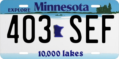 MN license plate 403SEF