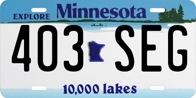 MN license plate 403SEG