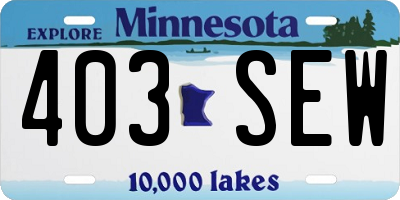 MN license plate 403SEW