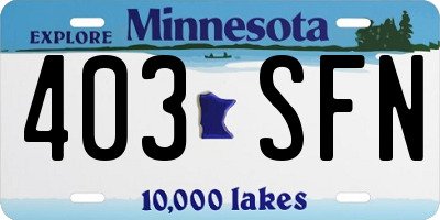 MN license plate 403SFN