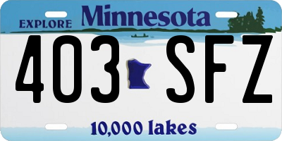MN license plate 403SFZ