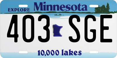 MN license plate 403SGE
