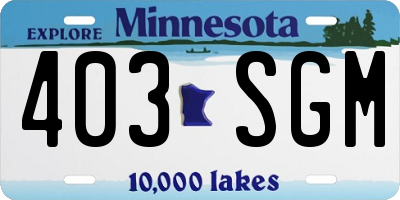 MN license plate 403SGM