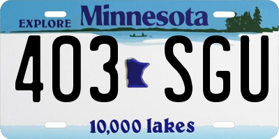 MN license plate 403SGU