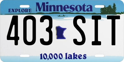 MN license plate 403SIT