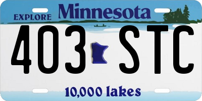 MN license plate 403STC