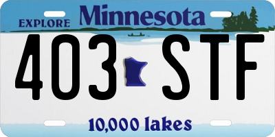 MN license plate 403STF