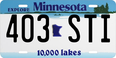 MN license plate 403STI