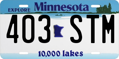 MN license plate 403STM