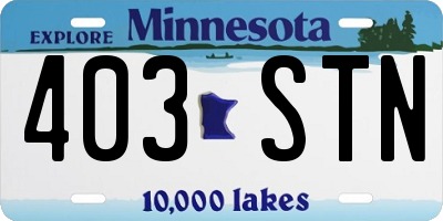 MN license plate 403STN