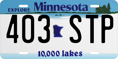 MN license plate 403STP