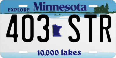 MN license plate 403STR
