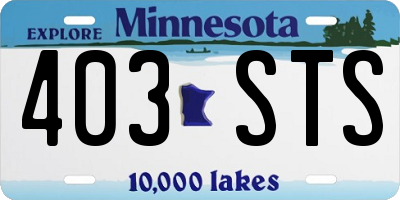 MN license plate 403STS