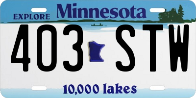 MN license plate 403STW