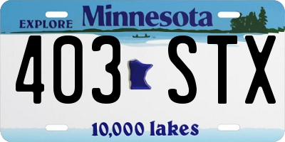 MN license plate 403STX