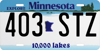 MN license plate 403STZ