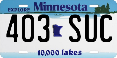 MN license plate 403SUC
