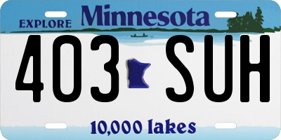 MN license plate 403SUH
