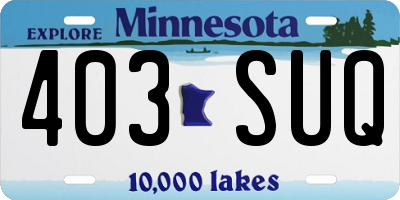 MN license plate 403SUQ