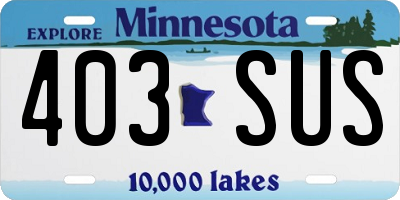 MN license plate 403SUS