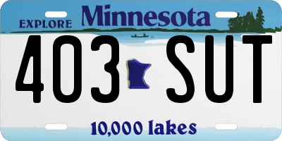 MN license plate 403SUT