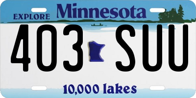 MN license plate 403SUU