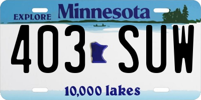 MN license plate 403SUW