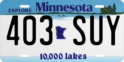 MN license plate 403SUY