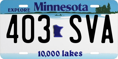 MN license plate 403SVA