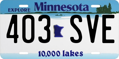 MN license plate 403SVE