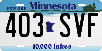 MN license plate 403SVF