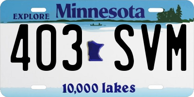 MN license plate 403SVM