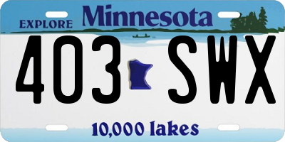 MN license plate 403SWX