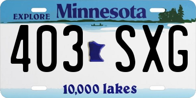 MN license plate 403SXG