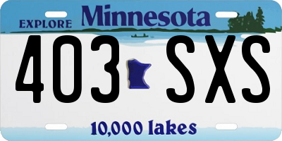 MN license plate 403SXS
