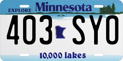 MN license plate 403SYO