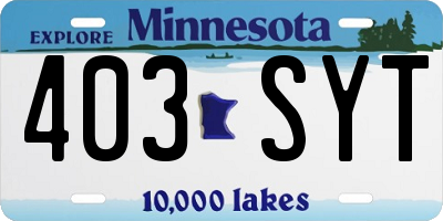 MN license plate 403SYT