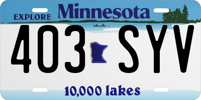 MN license plate 403SYV