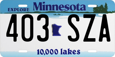MN license plate 403SZA