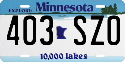 MN license plate 403SZO