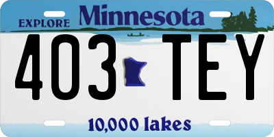 MN license plate 403TEY
