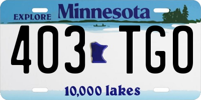 MN license plate 403TGO