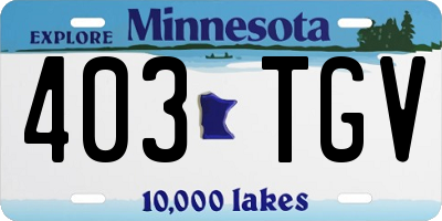 MN license plate 403TGV