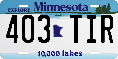 MN license plate 403TIR