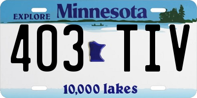 MN license plate 403TIV