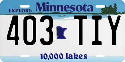 MN license plate 403TIY